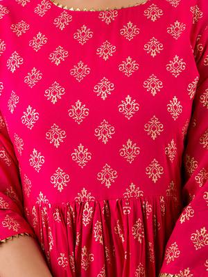 batik print kurta sharara set - 17536562 - Standard Image - 4