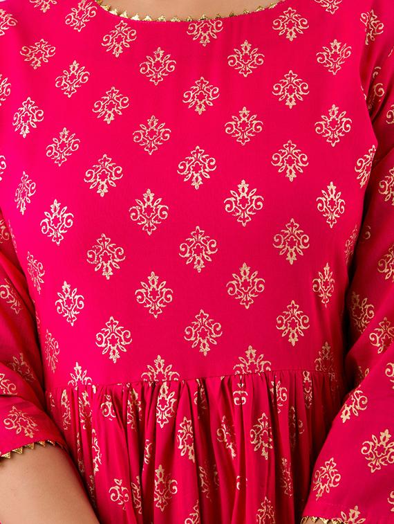 batik print kurta sharara set - 17536562 - Zoom Image - 4
