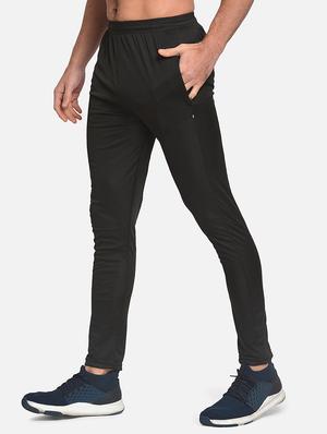 black solid full length track pant - 17536650 - Standard Image - 2