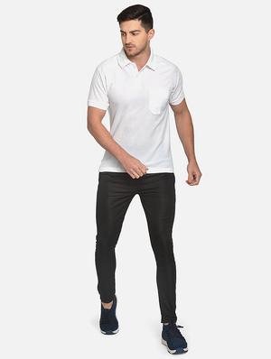 black solid full length track pant - 17536650 - Standard Image - 4