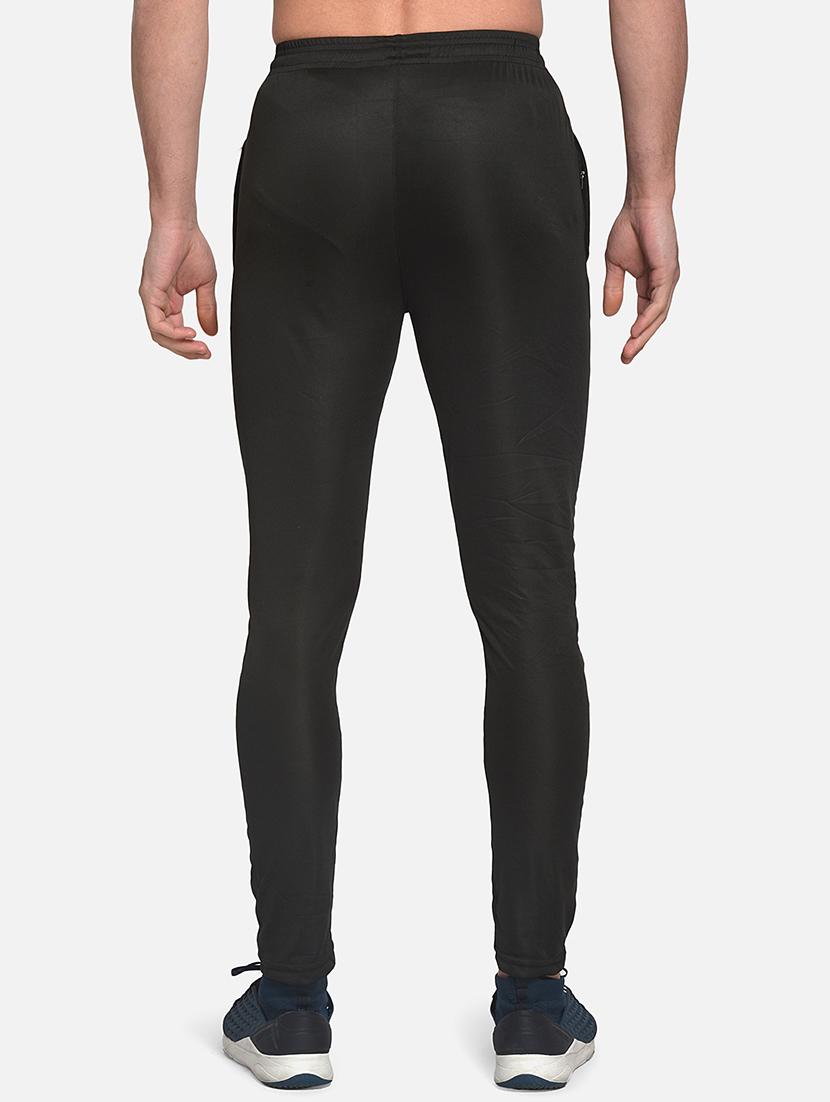black solid full length track pant - 17536650 - Zoom Image - 3