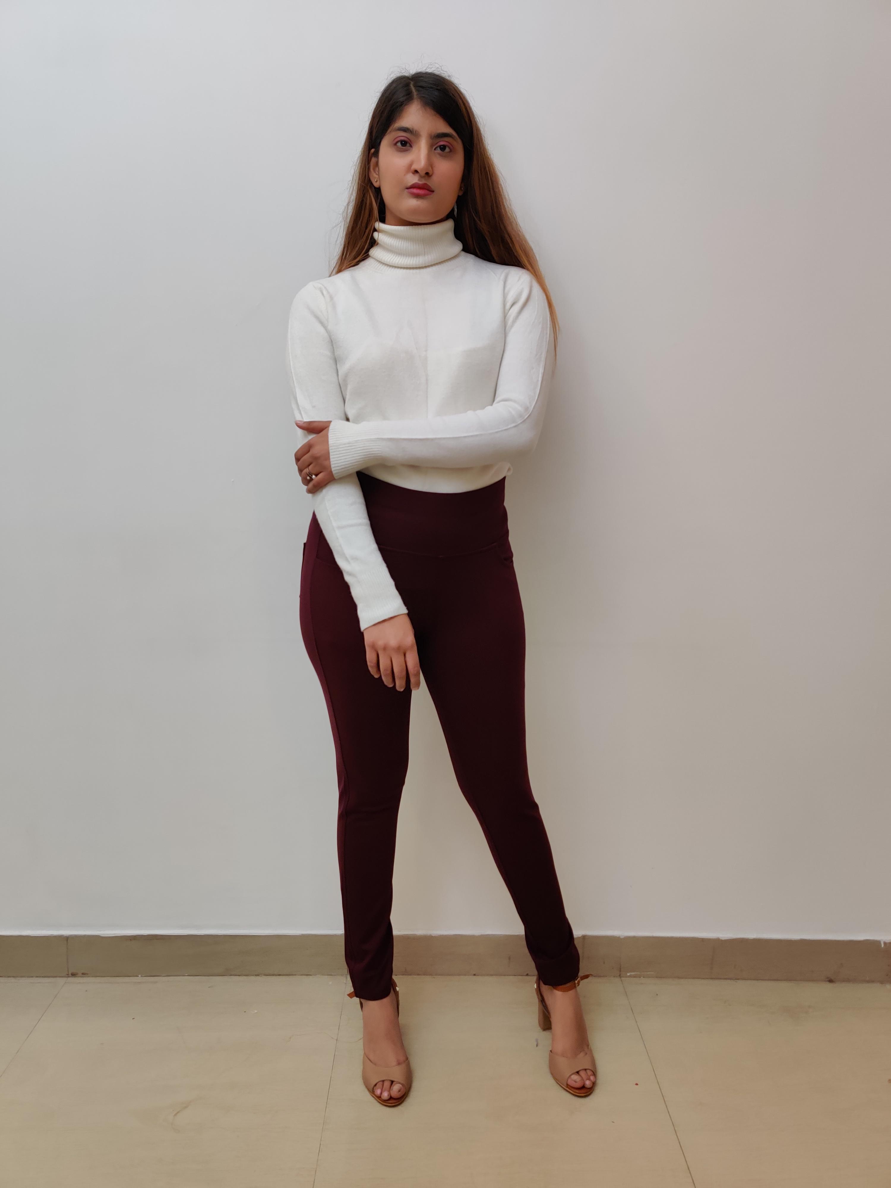 burgundy women jegging - 17536704 - Zoom Image - 1