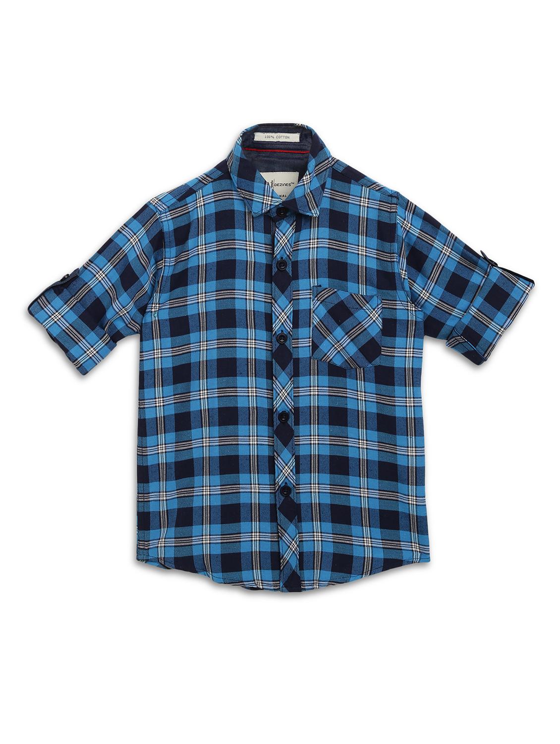 blue checkered casual shirt - 17536719 - Zoom Image - 2