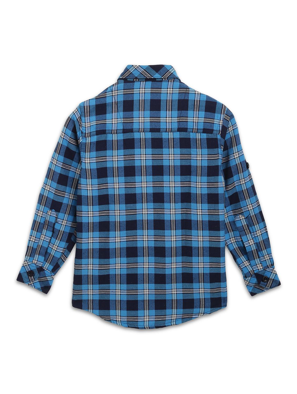 blue checkered casual shirt - 17536719 - Zoom Image - 3