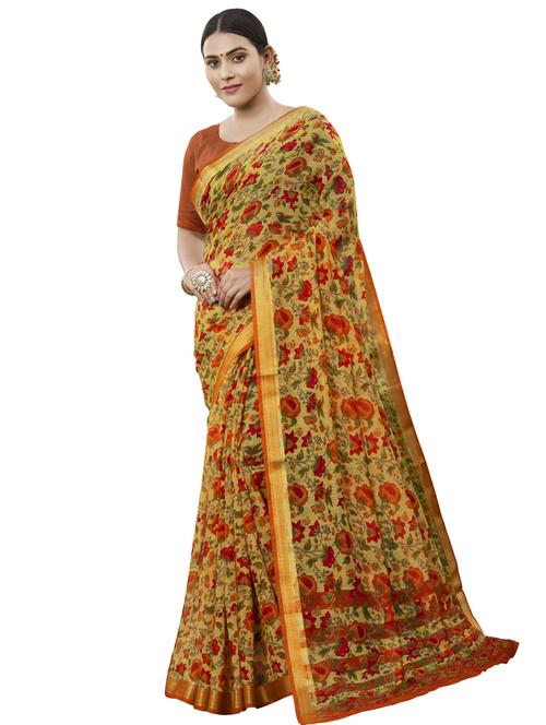 floral kanjivaram saree with blouse - 17536770 - Standard Image - 1