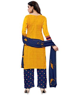 printed unstitched suit - 17536805 - Standard Image - 3