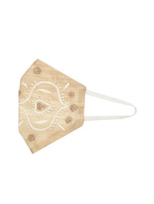 beige silk decorative women mask set of 2 - 17536821 - Standard Image - 2