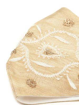 beige silk decorative women mask set of 2 - 17536821 - Standard Image - 4