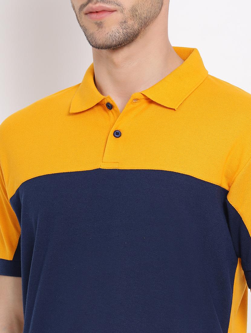 yellow color block polo t-shirt - 17536855 - Zoom Image - 5