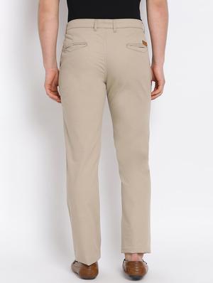beige solid chinos - 17536874 - Standard Image - 3