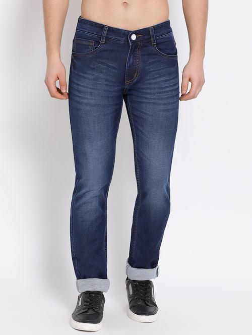 navy blue washed denim jeans - 17536907 - Very Small Image - 1