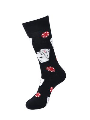 black cotton above ankle length sock - 17536925 - Standard Image - 2