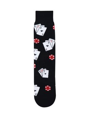 black cotton above ankle length sock - 17536925 - Standard Image - 3