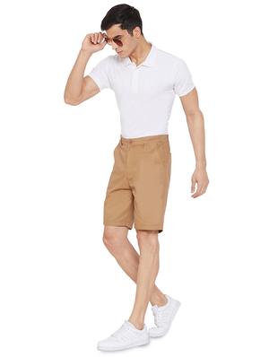 beige solid bermuda shorts - 17537127 - Standard Image - 4