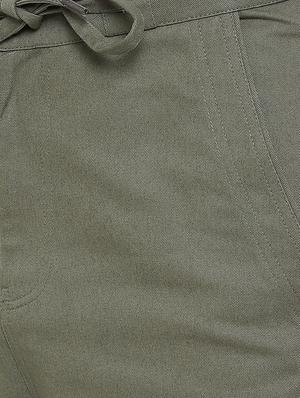 olive solid cargo shorts - 17537135 - Standard Image - 5