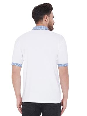 white solid collared t-shirt - 17537159 - Standard Image - 3