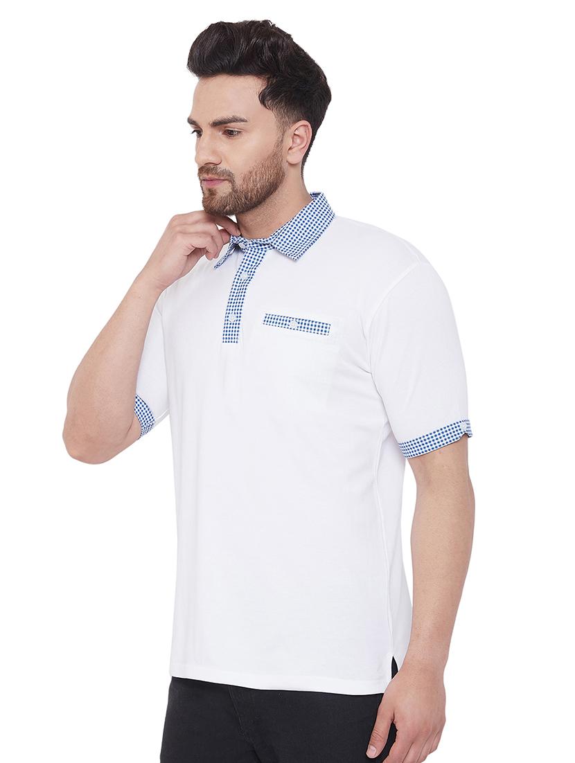 white solid collared t-shirt - 17537159 - Zoom Image - 2