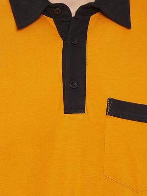 mustard solid collared t-shirt - 17537181 - Standard Image - 5