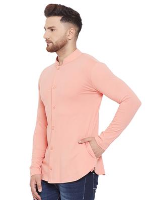 pink solid casual shirt - 17537205 - Standard Image - 2