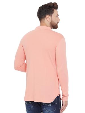 pink solid casual shirt - 17537205 - Standard Image - 3
