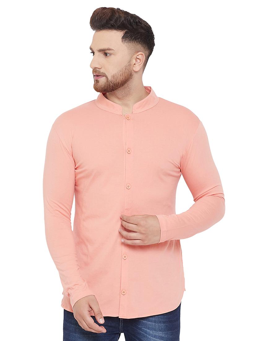 pink solid casual shirt - 17537205 - Zoom Image - 1