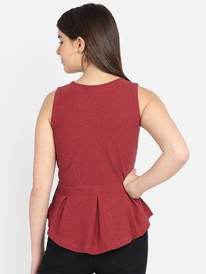 round neck peplum top - 17537231 - Standard Image - 3
