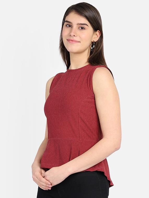 round neck peplum top - 17537231 - Zoom Image - 2