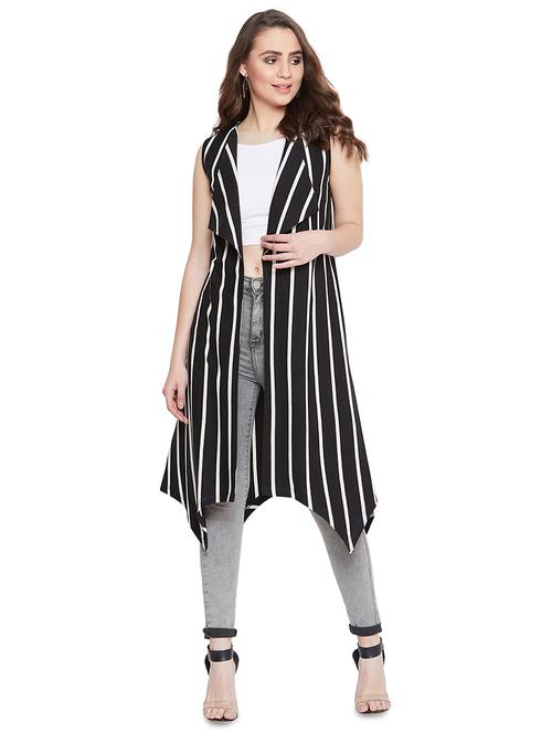asymmetric hem striped shrug - 17537232 - Very Small Image - 1