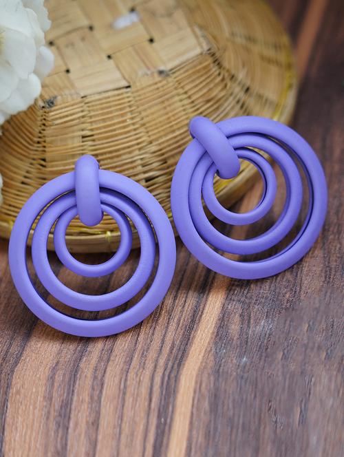 purple zinc drop earring - 17537233 - Standard Image - 1