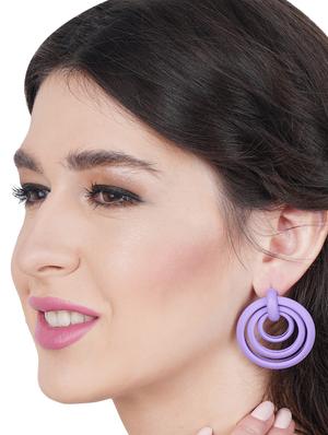 purple zinc drop earring - 17537233 - Standard Image - 4