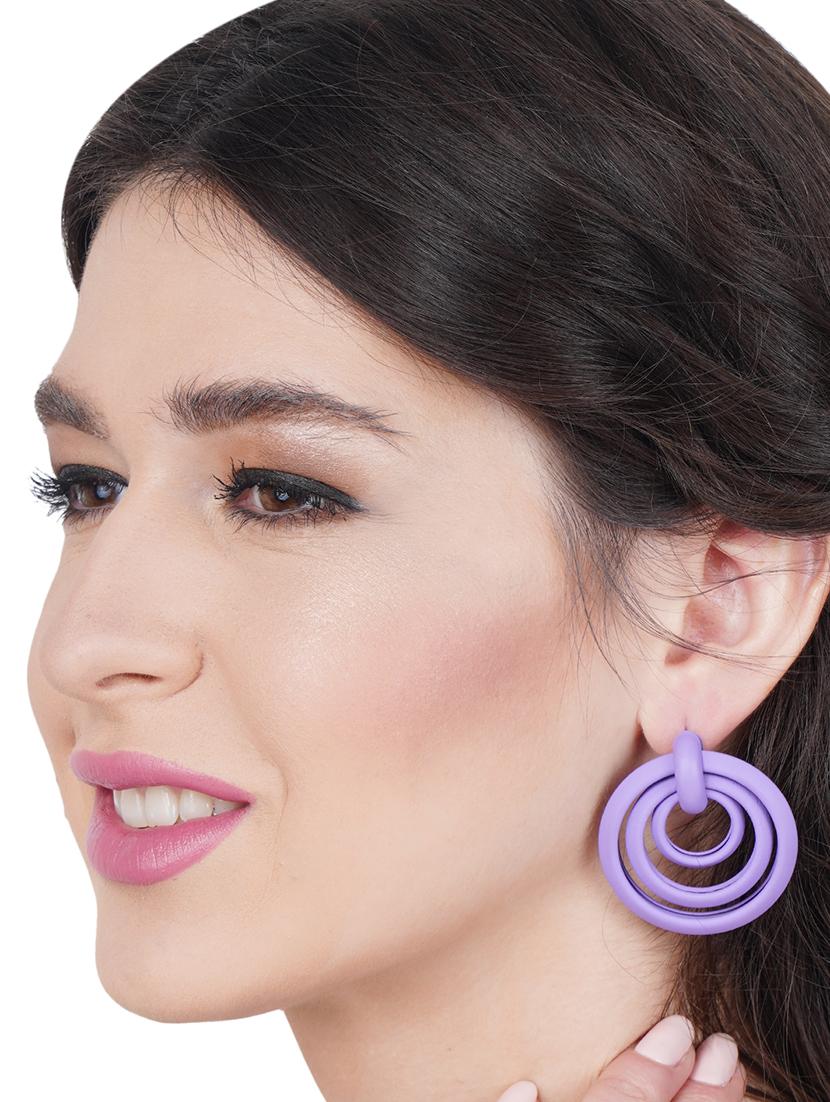 purple zinc drop earring - 17537233 - Zoom Image - 4