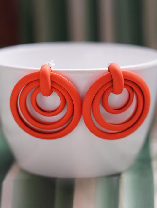 orange zinc drop earring - 17537234 - Standard Image - 1