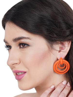 orange zinc drop earring - 17537234 - Standard Image - 4