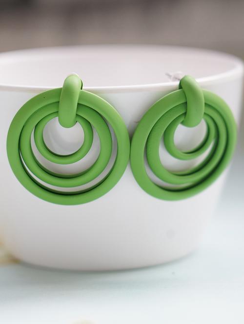 green zinc drop earring - 17537235 - Standard Image - 1
