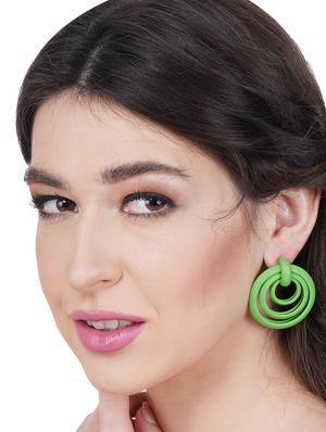 green zinc drop earring - 17537235 - Standard Image - 4
