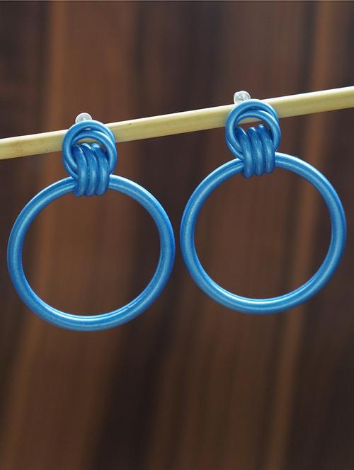 blue metal drop earring - 17537236 - Standard Image - 1