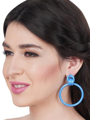 blue metal drop earring - 17537236 - Standard Image - 4