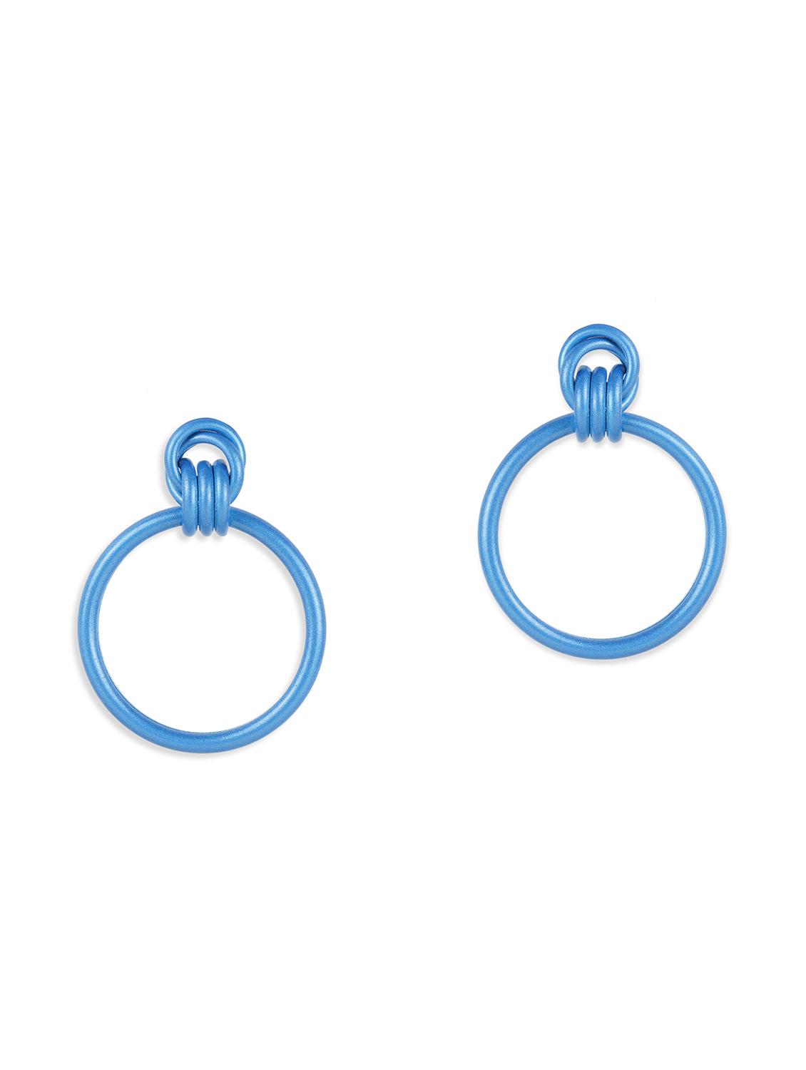 blue metal drop earring - 17537236 - Zoom Image - 2