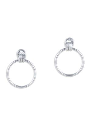 silver metal drop earring - 17537237 - Standard Image - 2