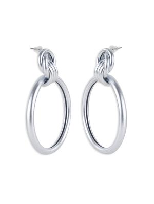 silver metal drop earring - 17537237 - Standard Image - 3