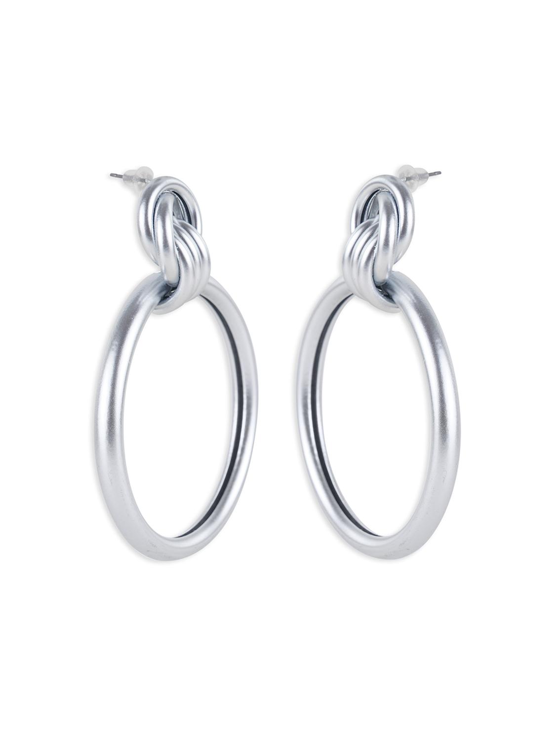 silver metal drop earring - 17537237 - Zoom Image - 3