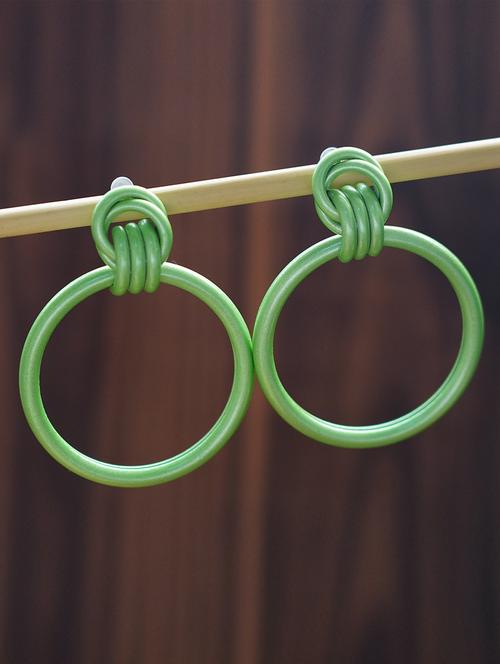 green metal drop earring - 17537238 - Standard Image - 1