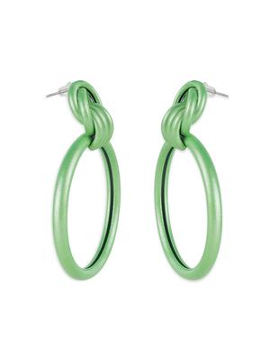 green metal drop earring - 17537238 - Standard Image - 3