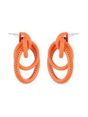 orange metal drop earring - 17537239 - Standard Image - 3