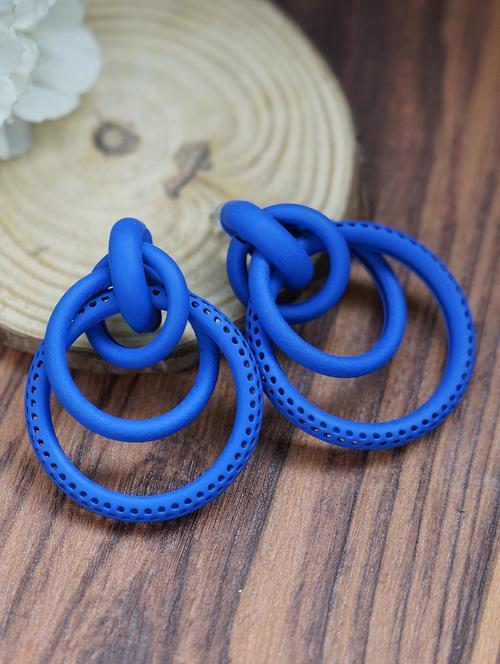 blue metal drop earring - 17537241 - Standard Image - 1