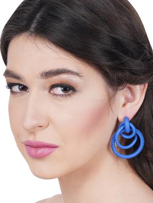 blue metal drop earring - 17537241 - Standard Image - 4