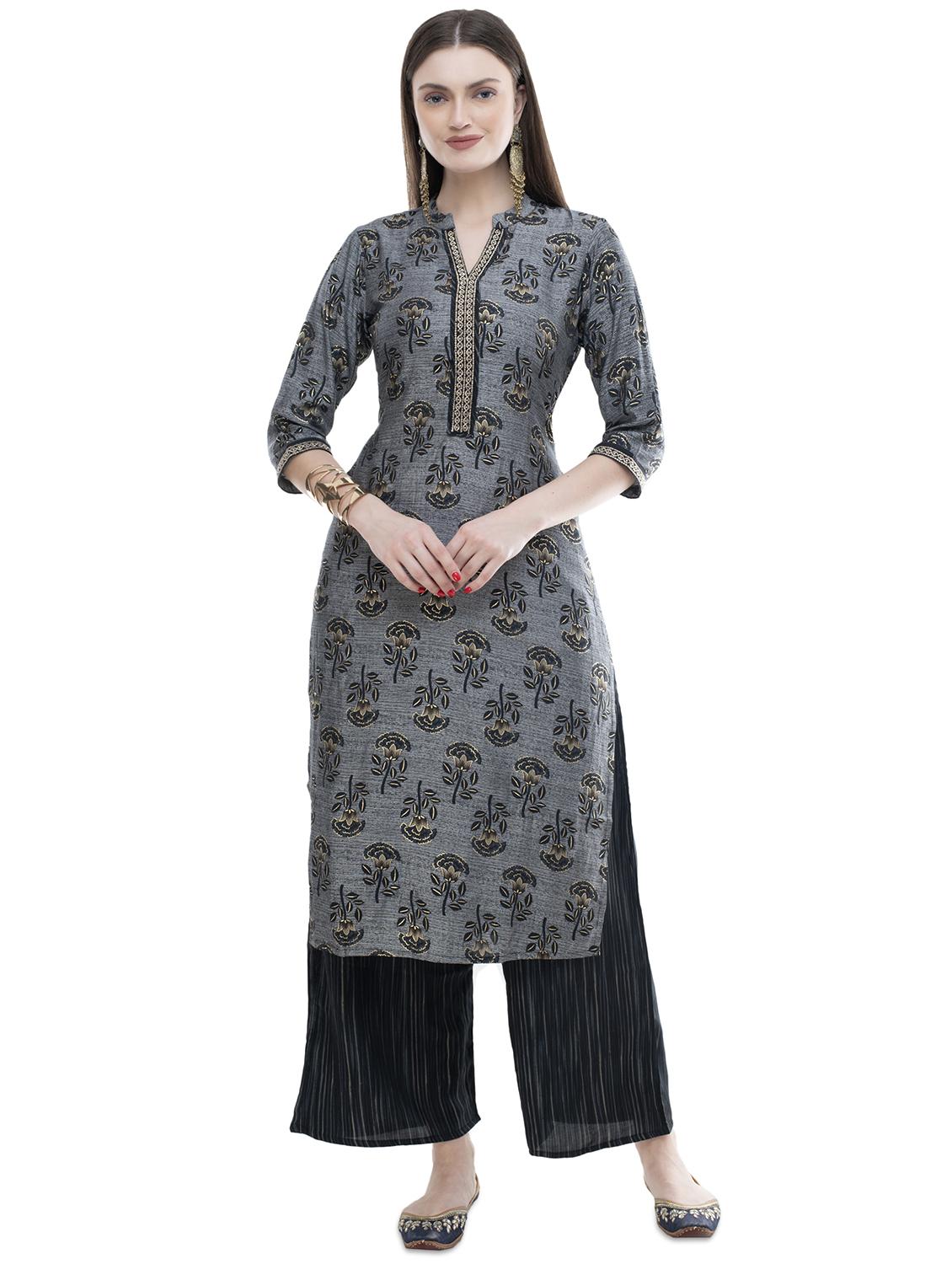 floral kurta palazzo set - 17537370 - Zoom Image - 1