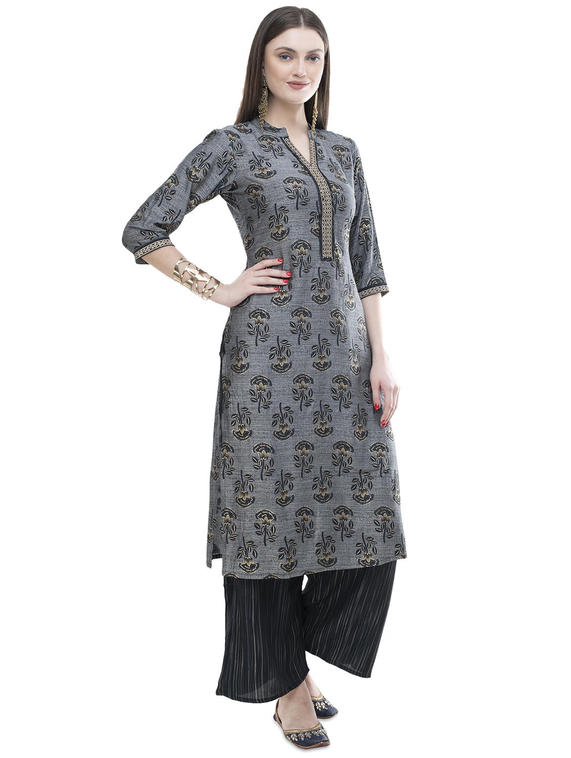 floral kurta palazzo set - 17537370 - Zoom Image - 2