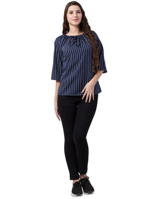 round neck striped top - 17537518 - Standard Image - 4