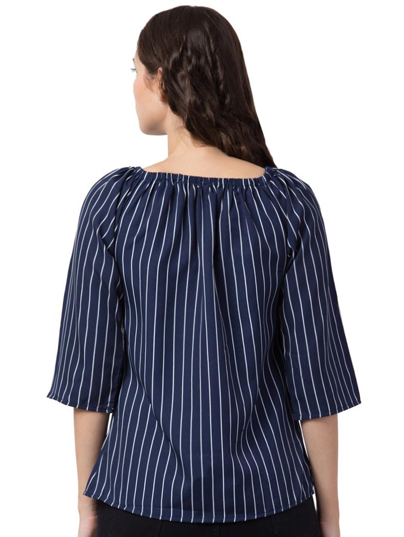 round neck striped top - 17537518 - Zoom Image - 3